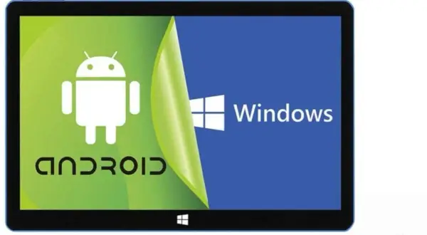Tablet z Androidem i nakładką Windows. Emulator Windows na Androida pozwala na korzystanie z obu systemów.