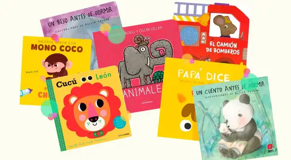 Colección de cuentos para niños de 1 año: "Mono Coco", "Cucú León", "El Camión de Bomberos", "Papá Dice" y más.