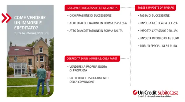Coppia osserva casa ereditata. Guida alla vendita di un immobile non accatastato, con documenti e tasse.