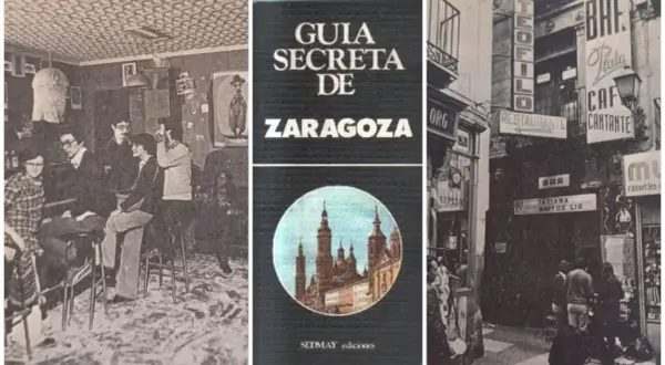 Gente reunida en un bar clandestino de Zaragoza, según la "Guía Secreta de Zaragoza".