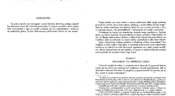 Strona tytułowa "Umowy społecznej" Rousseau. Rozważania nad epistemologią ustroju społecznego i prawem.