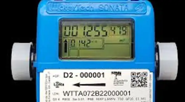 Contatore 2G WaterTech SONATA: come riconoscerlo. Mostra letture digitali e codice modello WTTA072B220000001.