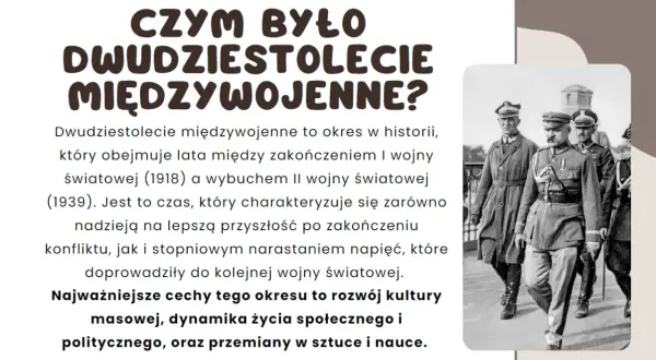 Mężczyźni w mundurach z okresu dwudziestolecia międzywojennego, symbolizującego nadzieję i narastające napięcia przed II wojną światową.