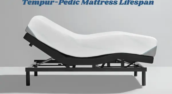 A Tempur-Pedic mattress on an adjustable base, illustrating the long lifespan of Tempur-Pedic mattresses.