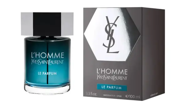L'Homme Yves Saint Laurent Le Parfum, elegancki męski zapach w szklanej butelce i eleganckim opakowaniu.
