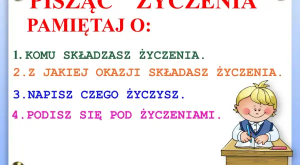Jak napisać życzenia klasa 4 - proste przykłady i wskazówki