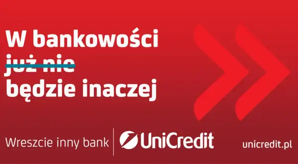 W bankowości już nie będzie inaczej. Wreszcie inny bank. Logo UniCredit. unicredit.pl