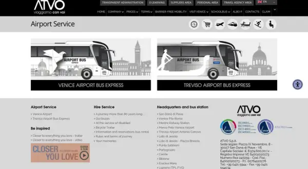 Autobus ATVO obsługuje lotniska w Wenecji i Treviso, oferując wygodne podróże.