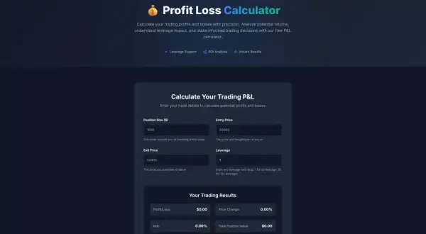 Calcula tu P&L de trading. Introduce el tamaño de la posición, precio de entrada/salida y apalancamiento para calcular stage 1.
