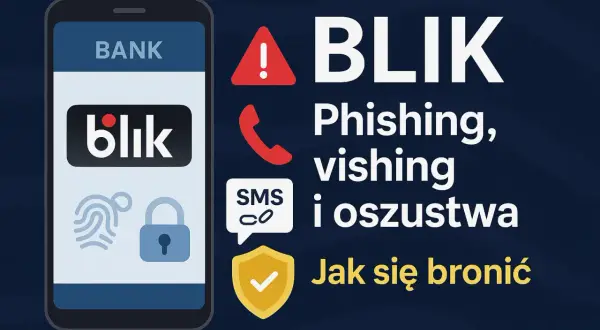 Ostrzeżenie przed BLIKiem, phishingiem, vishingiem i oszustwami. Dowiedz się, jak się bronić przed zagrożeniami w sieci.
