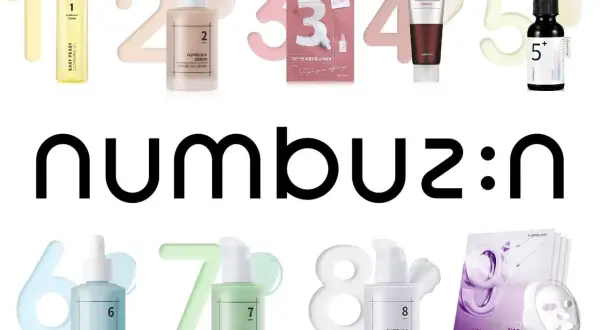 Kolekcja produktów numbuzin: olejek do demakijażu, kremowe serum, maska do twarzy, krem ujędrniający, serum z witaminą, serum do snu, serum łagodzące i maska liftingująca.