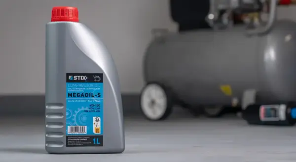 Olej kompresorowy STIX MEGAOIL-S VG-100 w litrowej butelce, idealny do Twojego kompresora.