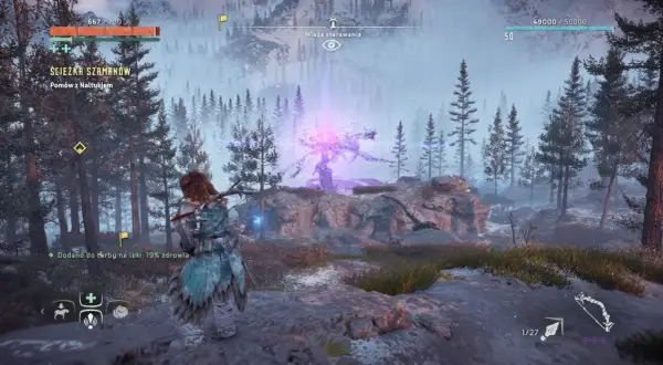 Aloy stoi w zimowym lesie, zbliżając się do tajemniczej wieży sterowania. Ile godzin zajmie jej odkrycie jej sekretów w Horizon Zero Dawn?
