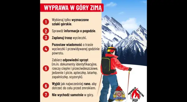 Zimowa wyprawa w góry wymaga przygotowania. Pamiętaj o bezpieczeństwie: wybieraj szlaki, sprawdzaj pogodę, zabierz sprzęt i nie idź sam.