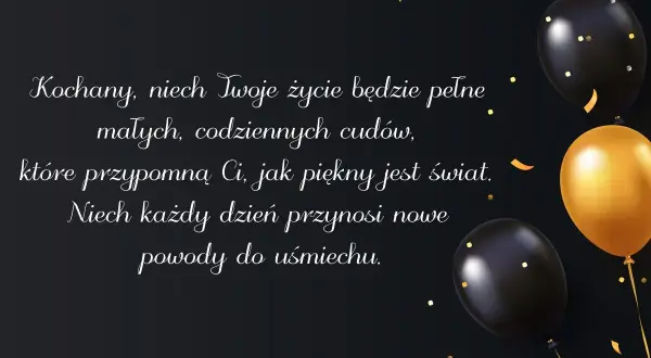 Ciepłe i romantyczne życzenia urodzinowe od żony dla męża