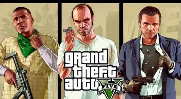 Trzech bohaterów GTA V: Franklin z bronią, Trevor z zapalniczką i Michael w garniturze. Gra zarobiła fortunę!