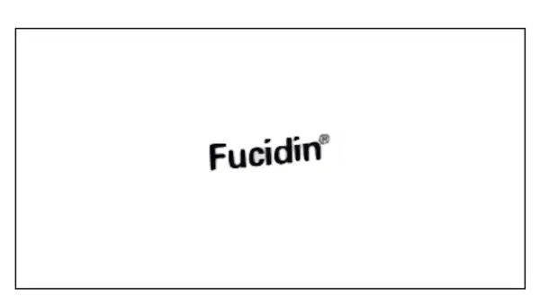 Logo Fucidin. Lek na infekcje bakteryjne skóry, który pomaga w leczeniu ran.
