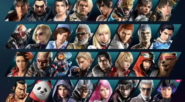 Vielfalt der Tekken 8 Charaktere: Jin, Kazuya, Jun, Paul, King, Nina, Xiaoyu, Leo, Bryan, Hwoarang, Feng, Dragunov, Asuka, Lili, Steve, Alisa, Claudio, Kuma, Panda, Raven, Zafina, Leroy, Victor, Azucena.