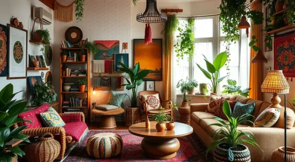 Wohnzimmer boho style deko: kreative Ideen für einen einzigartigen Look