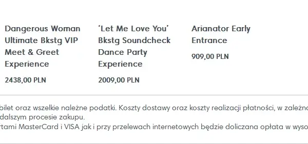 Ile kosztuje bilet na koncert Ariany Grande? Ceny, pakiety VIP i więcej