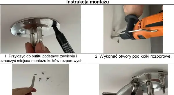 Instrukcja montażu: jak zamontować huśtawkę do sufitu. Krok 1: zaznacz miejsca. Krok 2: wywierć otwory.