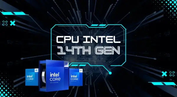Intel 14th Gen CPUs: i5, i7, i9 in their blue boxes, ready for performance.