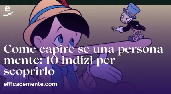 Pinocchio, con il naso lungo per le bugie, indica un grillo che gli punta il dito contro.
