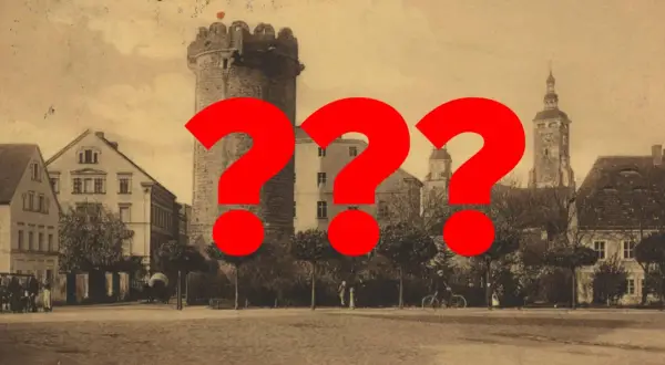 Stare miasto z wieżą i kościołem, a może najstarsze miasto w Polsce? Wielkie czerwone znaki zapytania zasłaniają tajemnicę.