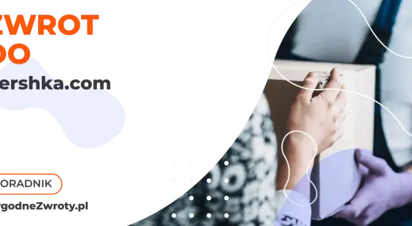 Zwrot do Bershka.com. Poradnik WygodneZwroty.pl. Dwie osoby przekazują sobie paczkę, symbolizując łatwy zwrot.