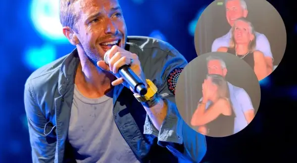 Chris Martin śpiewa na koncercie, a na ekranach widać wzruszonych fanów. Coldplay Polska w sercach!