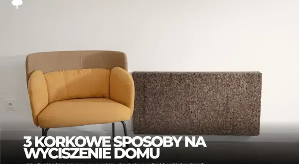 Żółty fotel i korek ekspandowany obok. Dowiedz się, jak wyciszyć pokój domowym sposobem, wykorzystując korek.