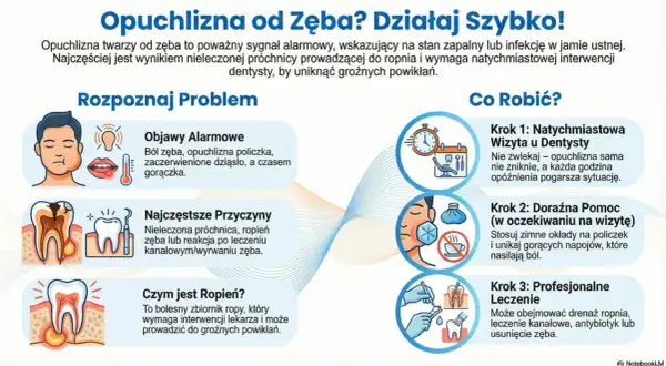 Spuchnięty policzek od zęba to sygnał alarmowy. Zobacz, jak rozpoznać problem i co robić, by szybko uzyskać pomoc dentystyczną.