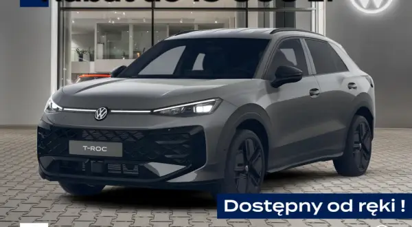 Szary Volkswagen T-Roc z rabatem do 19 000 zł, dostępny od ręki.