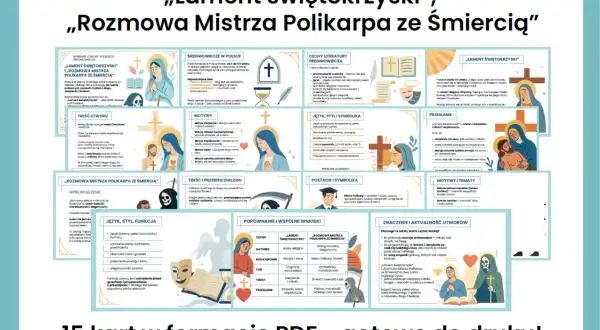Lament świętokrzyski i Rozmowa Mistrza Polikarpa ze Śmiercią – motywy, styl i przesłanie średniowiecznych utworów.