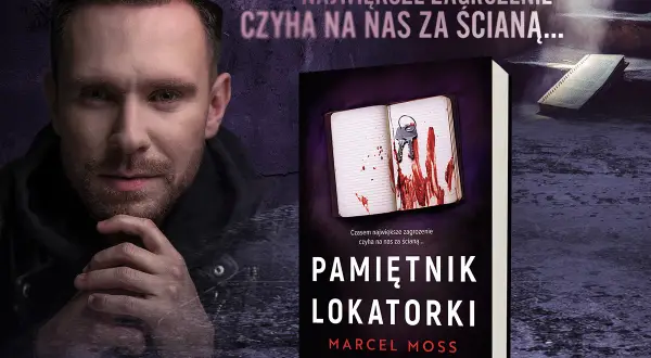Marcel Moss, autor "Pamiętnika lokatorki", z mrocznym tłem. Prawdziwe nazwisko autora nie jest widoczne.