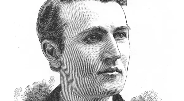 Portret mężczyzny w stylu rycin. Czy to on, kto wynalazł prąd?