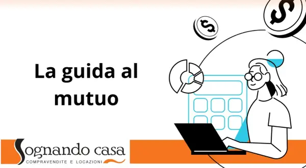 La guida al mutuo: una donna con occhiali lavora al laptop, circondata da grafici, calcolatrice e monete, per preparare i documenti per mutuo.