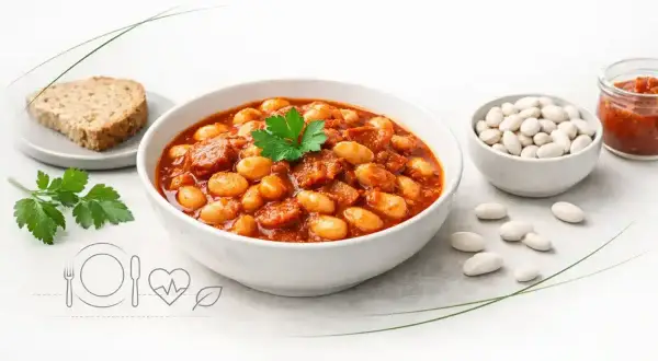 Syciaca fasolka po bretońsku z kiełbasą i boczkiem. Sprawdź, ile ma fasolka po bretońsku kcal, by cieszyć się smakiem bez wyrzutów sumienia.