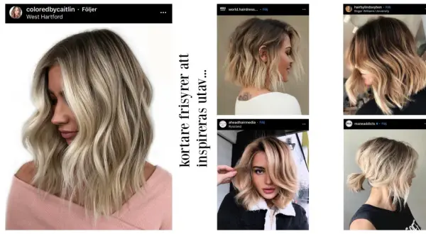 Inspireras av dessa trendiga frisyrer dam! Vågiga bobbar och texturerade axellånga klippningar med blonda slingor.