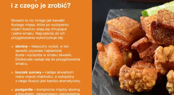 Chrupiące skwarki z boczku, idealne do smalcu lub jako przekąska.
