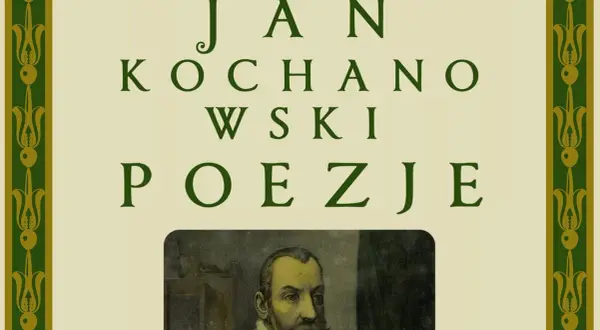 Okładka "Poezje" Jana Kochanowskiego z portretem poety. Narodowe Czytanie.