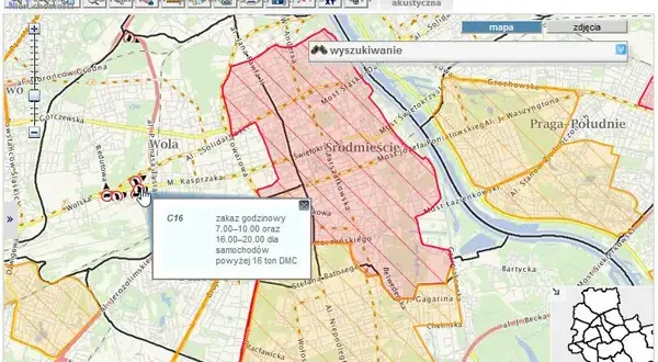 Zakazy dla ciężarówek w Warszawie - Gdzie obowiązują na mapie miasta?