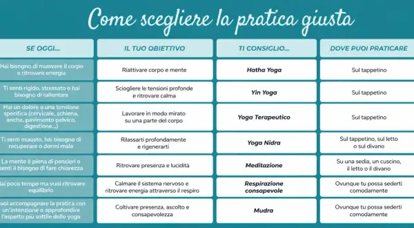 Guida ai diversi tipi di yoga: Hatha, Yin, Terapeutico, Nidra, Meditazione, Respirazione, Mudra. Scegli la pratica giusta per te.