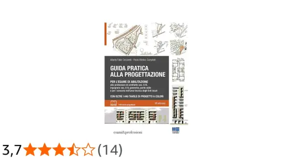 Guida pratica alla progettazione, con tavole a colori che illustrano il cemento architettonico e progetti edilizi.