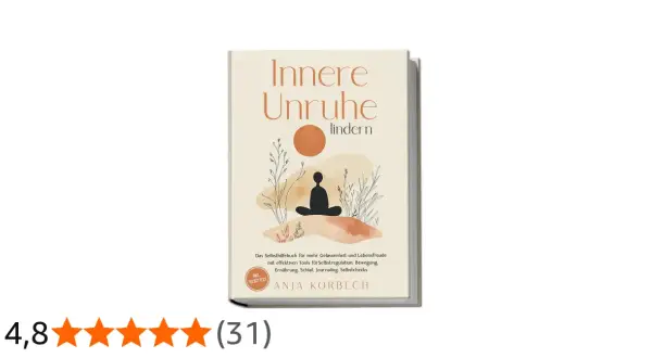 Buchcover "Innere Unruhe lindern" mit meditierender Figur. Hilft bei innerer Unruhe, was tun?