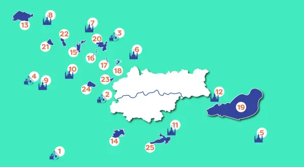 Mapa z zaznaczonymi miejscami, gdzie na weekend z Krakowa. Znajdź swój idealny cel podróży!