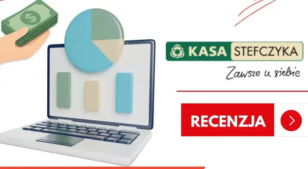 Czy Kasa Stefczyka konsoliduje chwilówki? Sprawdź recenzję na laptopie z wykresami i pieniędzmi.