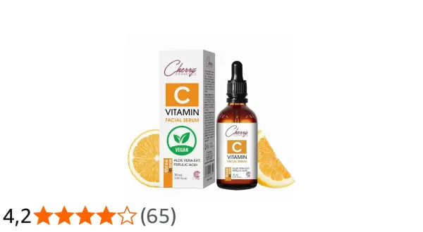 Veganes Vitamin C Serum von Cherry Cosmetics mit Aloe Vera & Ferulasäure. Natürliche Pflege für strahlende Haut.