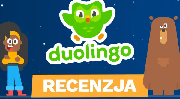 Sowa z Duolingo i jej przyjaciele zapraszają na recenzję aplikacji.