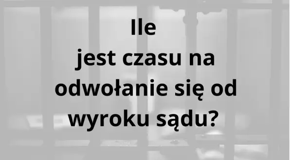 Ile czasu na odwołanie się od wyroku sądu? Pytanie o terminy prawne w tle krat.